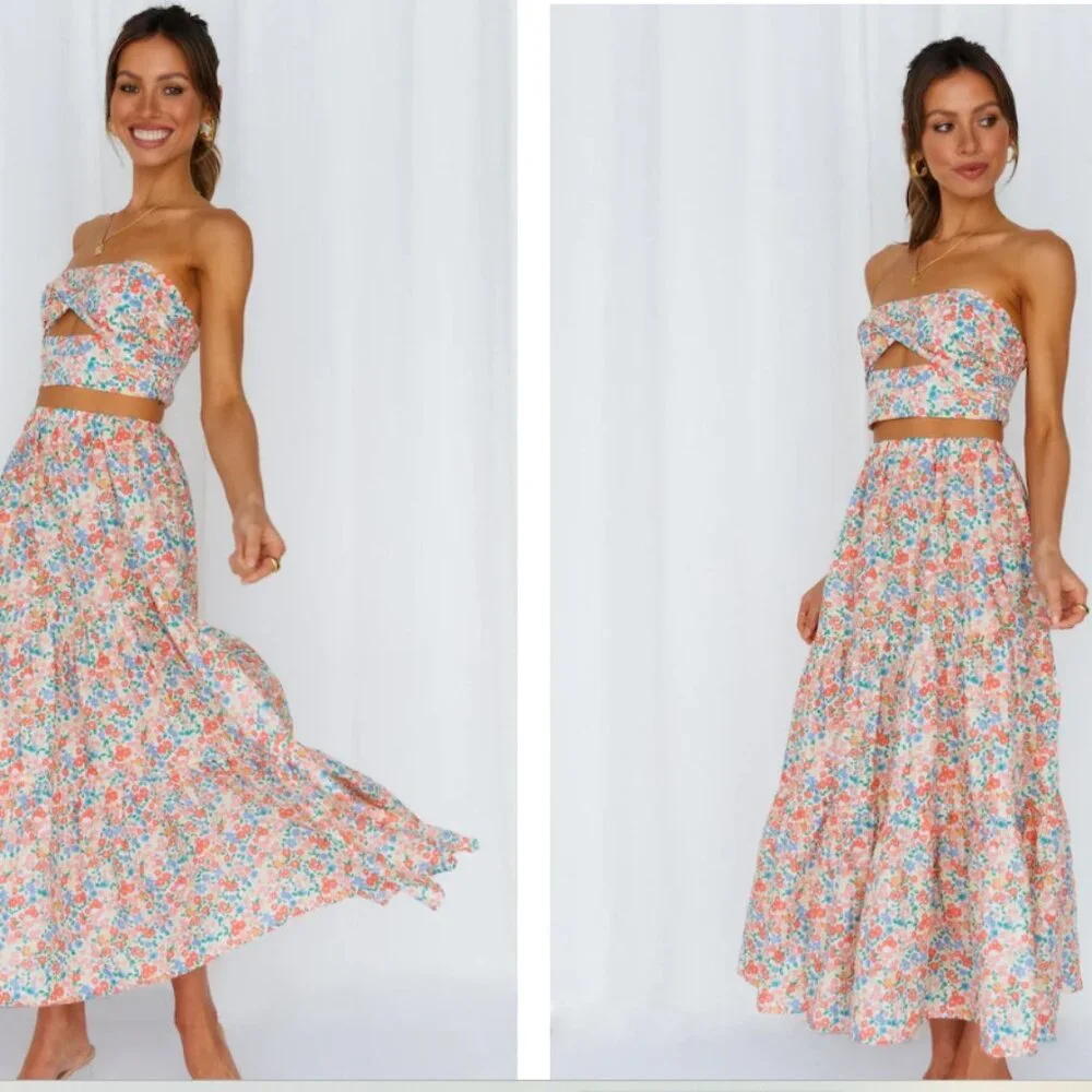 Hello Molly So Particular Maxi Skirt Set Small - Picture 2 of 10